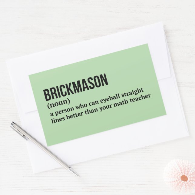 Bricklayer Definition Humour Sticker (Envelope)