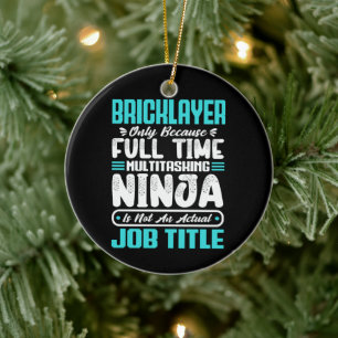 Bricklayer Job Title Profession Funny Builder  Ceramic Ornament