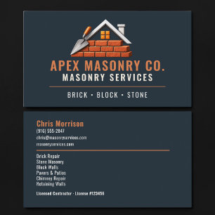 Bricklayer Masonry Professional Services Business Card