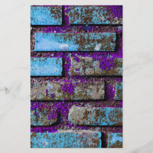 Bricks Blue and Purple Textured Stationery