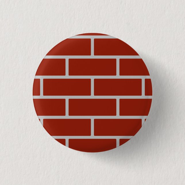 Bricks Button (Brick Red & Grey) (Front)