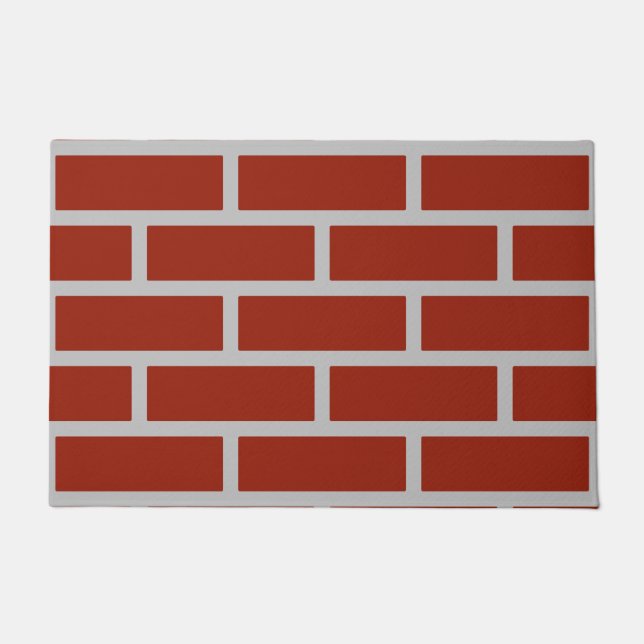 Bricks Door Mat (Brick Red & Grey) (Front)