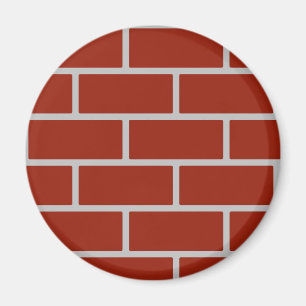 Bricks Fridge Magnet (Brick Red & Grey)