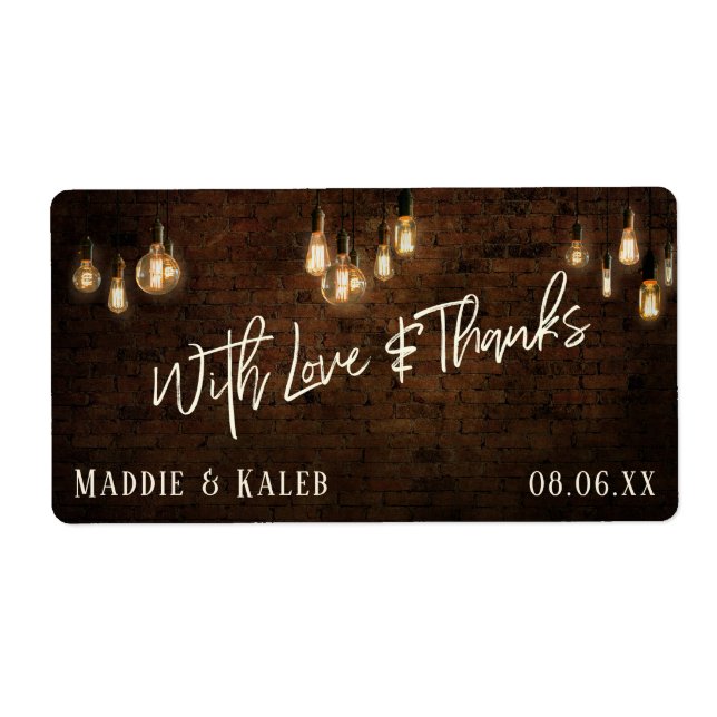 Bricks w/ Vintage Edison Lights With Love & Thanks (Front)