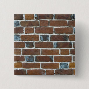 BRICKS WALL 2 INCH SQUARE BUTTON