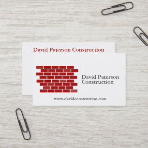 Bricks Wall Construction Carpenter Contractor logo Business Card