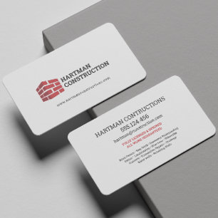 Bricks Wall Construction Carpenter Contractor logo Business Card