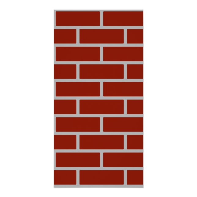 Bricks Wall Poster (Brick Red & Grey) (Front)