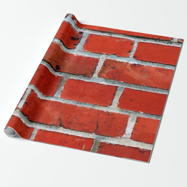 Bricks wall red bricks brick wall wrapping paper (Unrolled)