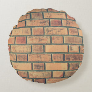 Bricks wall stone wall brick wall round pillow