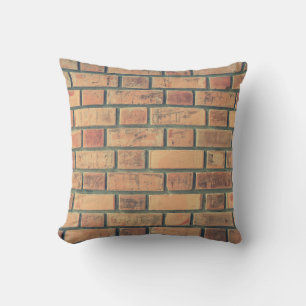 Bricks wall stone wall brick wall throw pillow