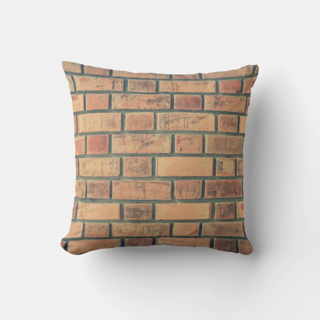 Bricks wall stone wall brick wall throw pillow (Front)