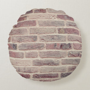 Bricks wall stones structure round pillow