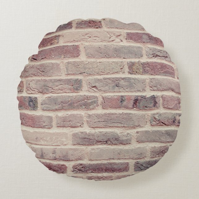 Bricks wall stones structure round pillow (Front)