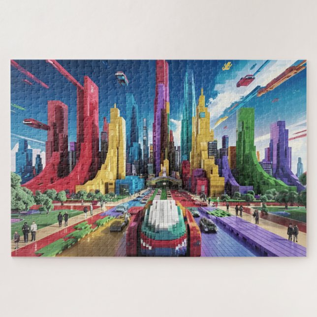 Bricktopia: Futuristic Cityscape4 Jigsaw Puzzle (Horizontal)