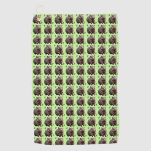 Brickwork Burrow: A Wombat's Green Canvas, Golf Towel