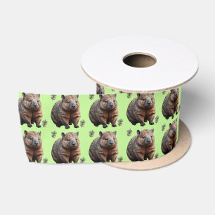 Brickwork Burrow: A Wombat's Green Canvas, Satin Ribbon