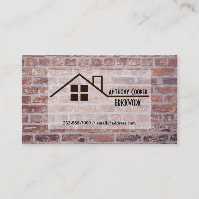 Brickwork Masonry Bricklaying Business Card (Front)