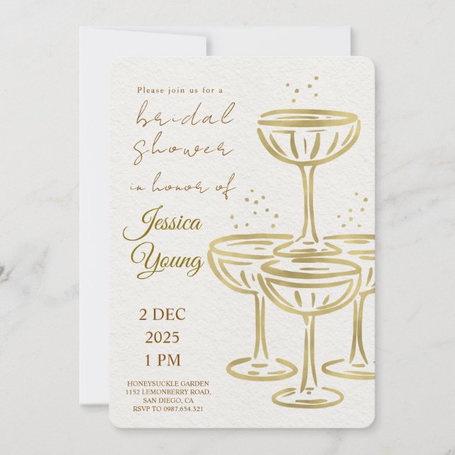 Bridal Bash & Cocktail Call bridal  Invitation (Front)