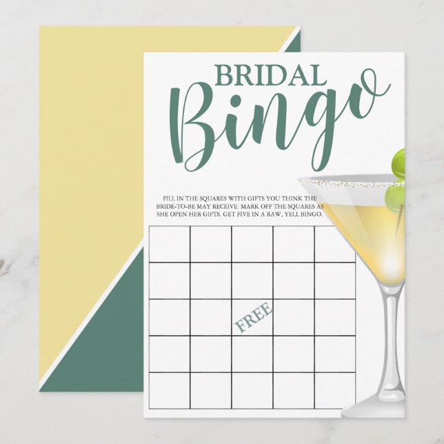 Bridal Bingo Funny Elegant Bridal Shower Invitation (Front/Back)