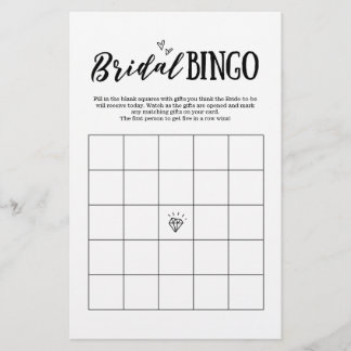 Bridal Bingo Game for Wedding or Bridal Shower