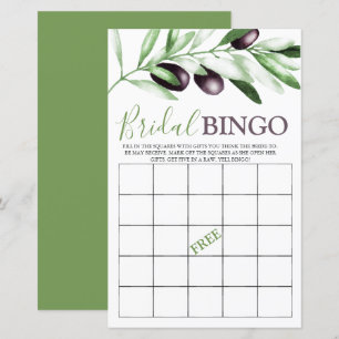 Bridal Bingo Olive Branch Bridal Shower Game 