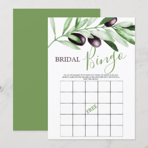 Bridal Bingo Olive Branches Bridal Shower Game Invitation