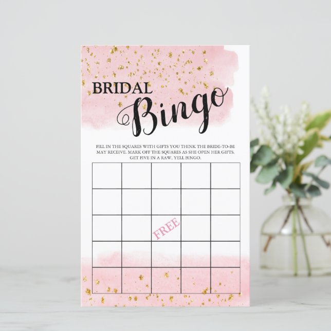 Bridal Bingo Pink Gold  Bridal Game (Standing Front)