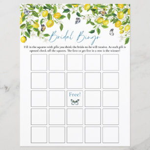Bridal Bingo Summer Lemon Bridal Shower Game
