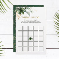 Bridal Bingo Tropical Foliage Bridal Shower Game