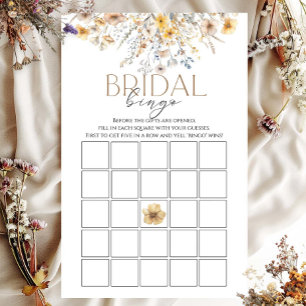 Bridal Bingo Wildflower Bridal Shower Game