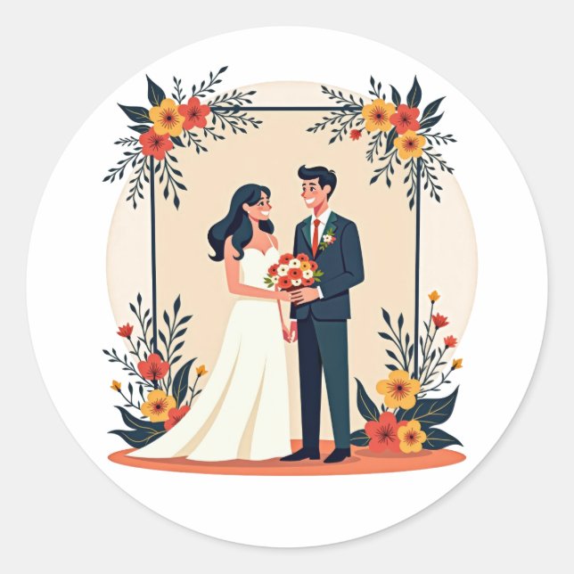 Bridal Bliss Wedding Sticker (Front)