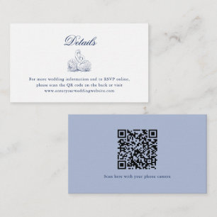 Bridal Bouquet Wedding Website QR Code Details Enclosure Card