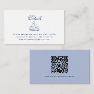 Bridal Bouquet Wedding Website QR Code Details  Enclosure Card