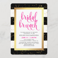 Bridal Brunch | Black White Gold and Pink Shower