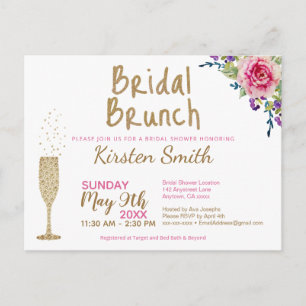 Bridal Brunch Gold Bubbly Bridal Shower Invitation