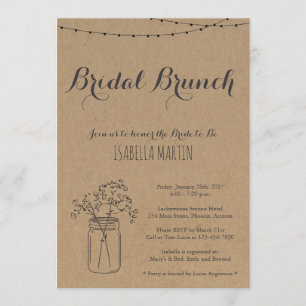 Bridal Brunch Invitation on Kraft Background