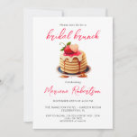 Bridal Brunch Pancakes Bridal Shower Invitation<br><div class="desc">Pink bridal brunch pancakes bridal shower with modern minimalist script bridal shower invitations for you to personalize.</div>