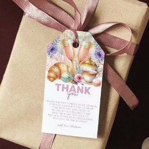 Bridal Brunch Pastel Pink Glitter Gold Gift Tags