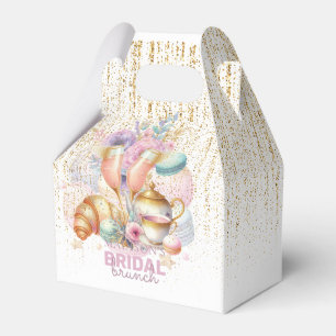 Bridal Brunch Pastel Pink Gold Glitter Custom  Favor Box