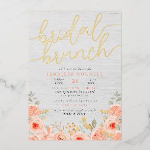 Bridal Brunch Watercolor Rose & Chic Script Real