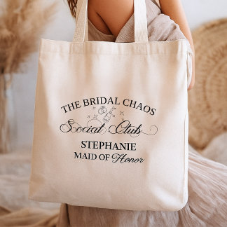 Bridal Chaos Social Club,Personalized Boho Bridal Tote Bag