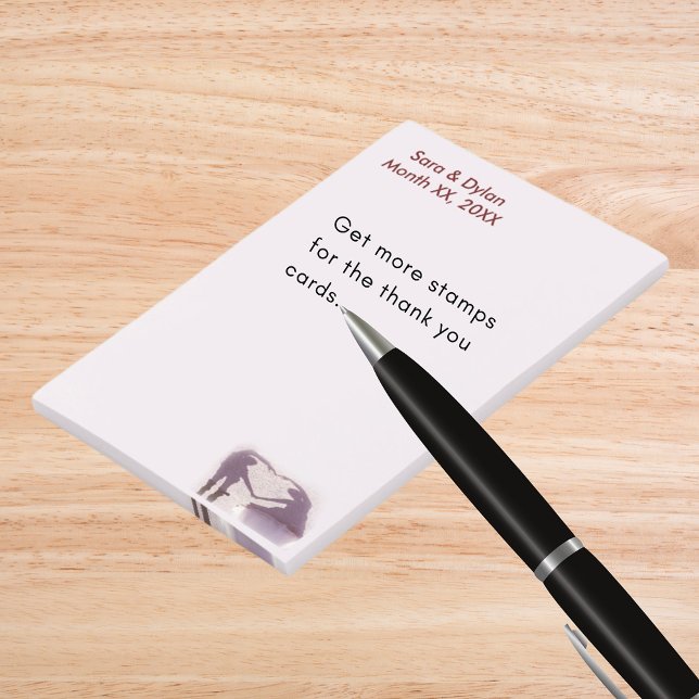 Bridal Couple Silhouette Heart in Sand Wedding Post-it Notes (Bridal Couple Silhouette Heart in Sand Wedding Post-it Notes)