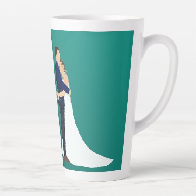 Bridal Couple, skin tones light Latte Mug (Right)