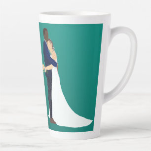 Bridal Couple, skin tones Variation 3 Latte Mug