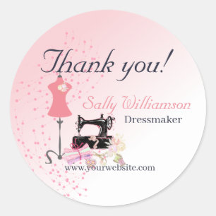 Bridal Dress Alterations Pink Classic Round Sticker