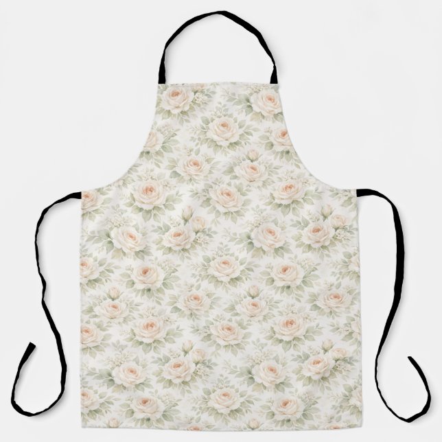 Bridal Floral Pattern Apron (Front)