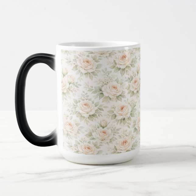 Bridal Floral Pattern Magic Mug (Left)