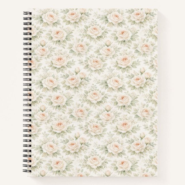 Bridal Floral Pattern Notebook (Front)