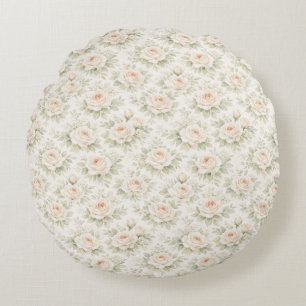 Bridal Floral Pattern Round Pillow